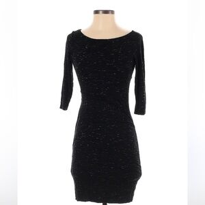 Bailey 44 Body hugging Black specked Dress with layering details - szS